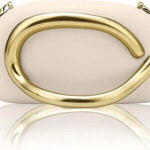 Brand New PU Women's Evening Clutch White Chocolate Crossbody Bag